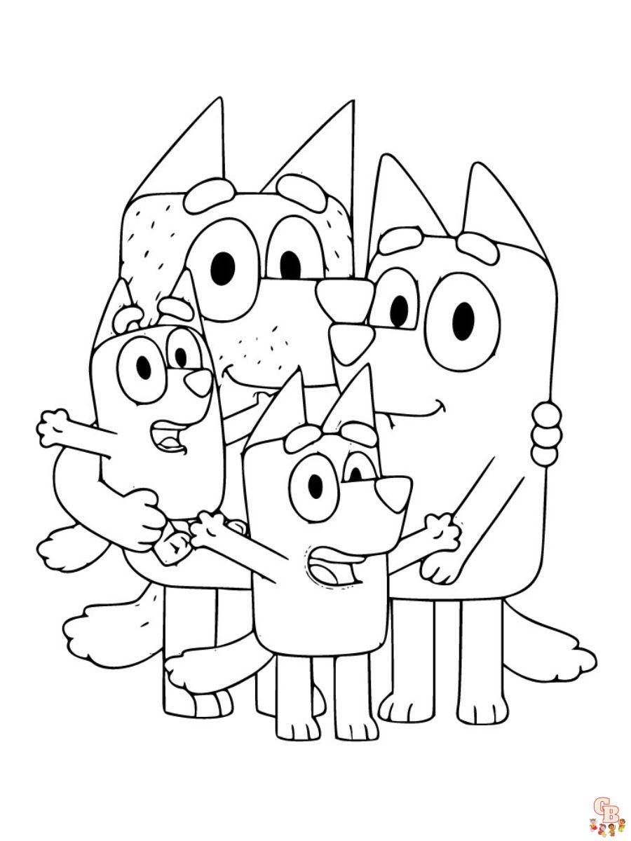 bluey family coloring pages free