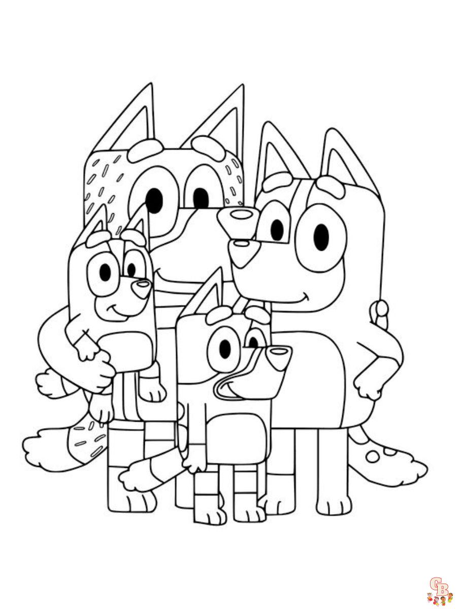 bluey family coloring pages sheets