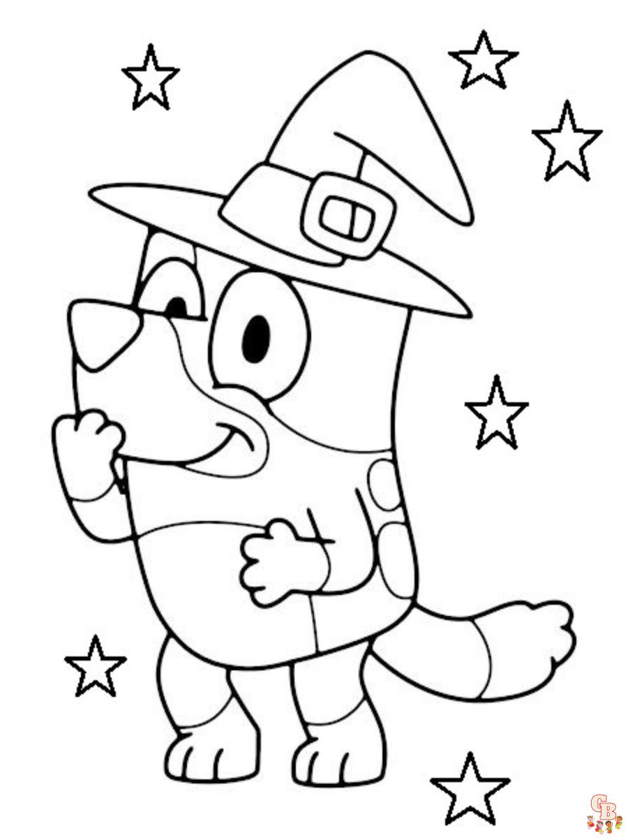 bluey halloween coloring pages free printable