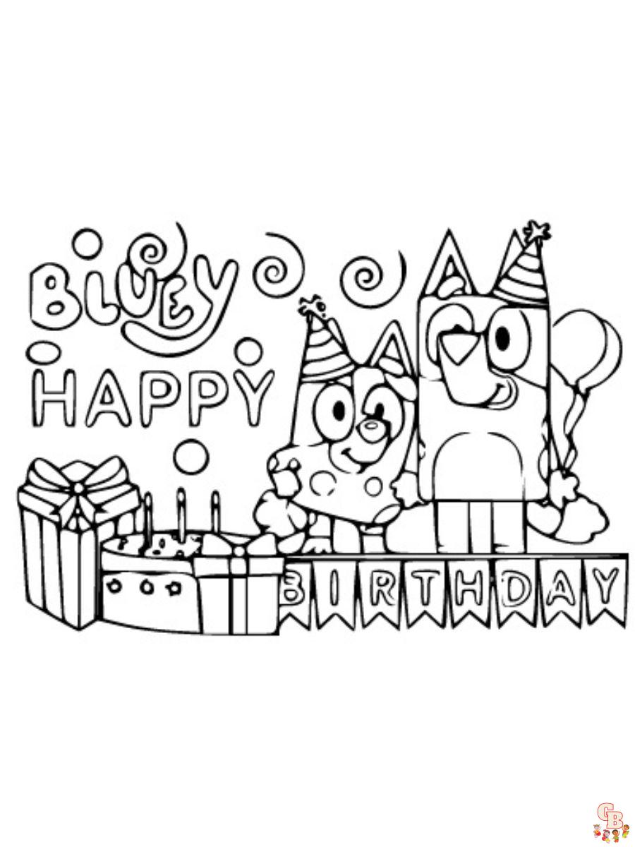 bluey happy birthday coloring pages