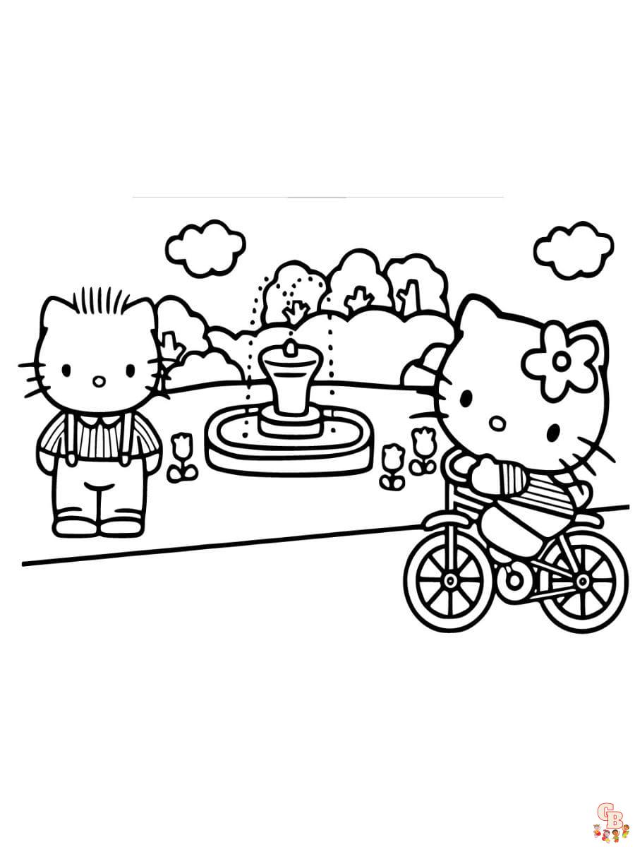 boyfriend hello kitty and dear daniel coloring pages