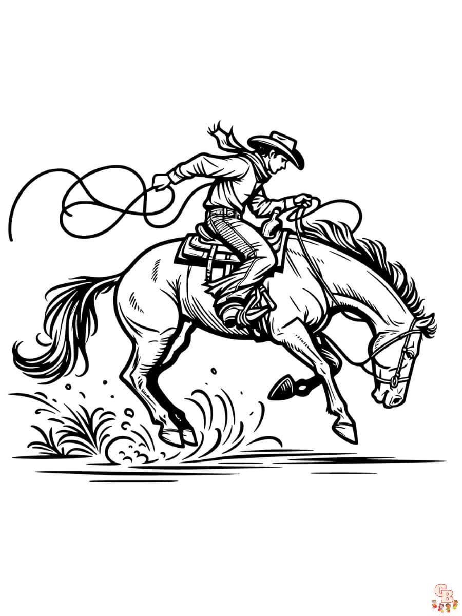 bucking horse coloring pages free