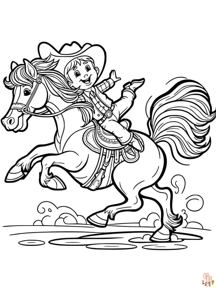 bucking horse coloring pages to print