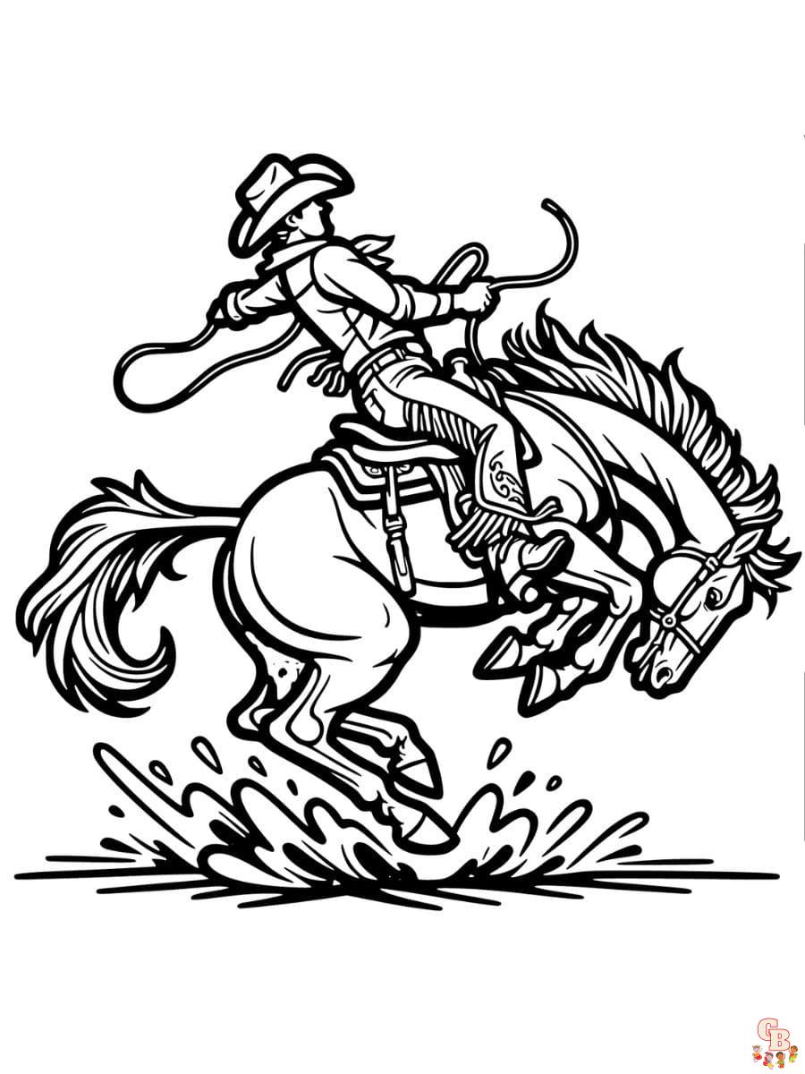 bucking horse coloring pages