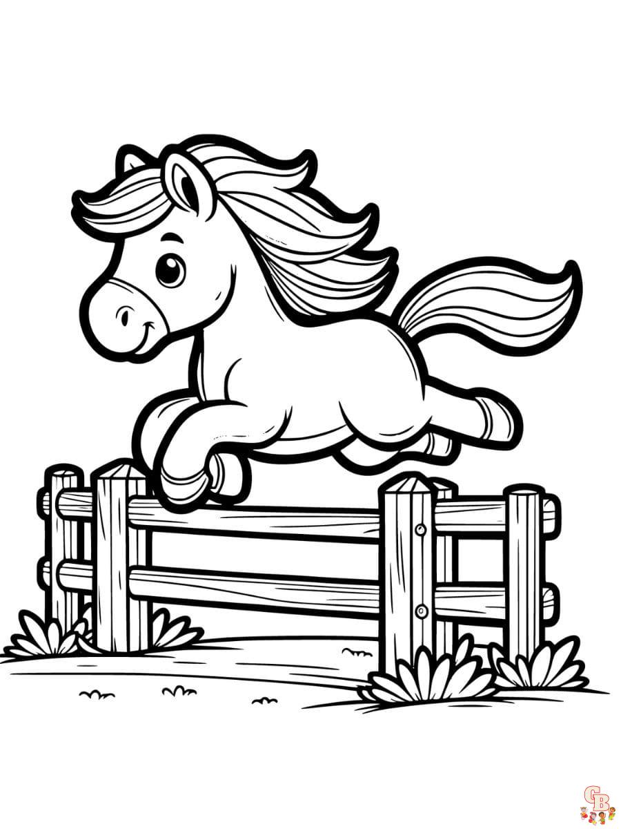 cartoon horse coloring pages easy