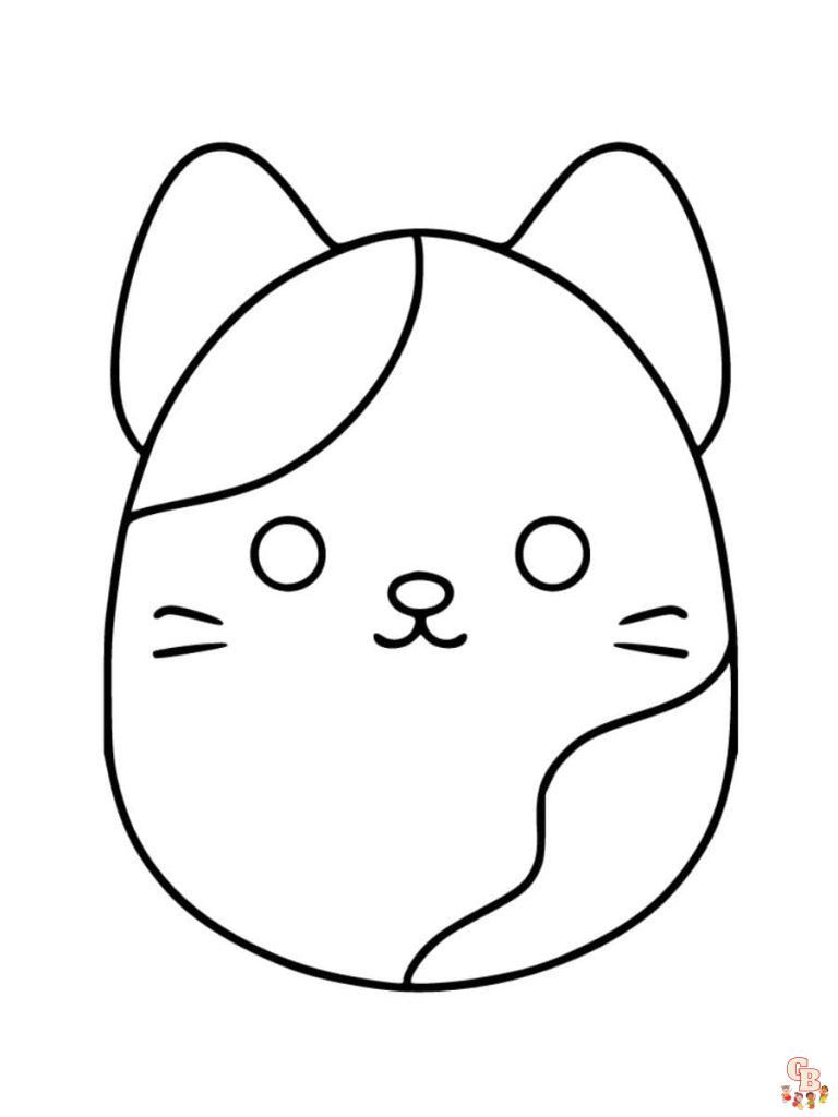 Squishmallow Cat Coloring Pages - Cute & Free Download