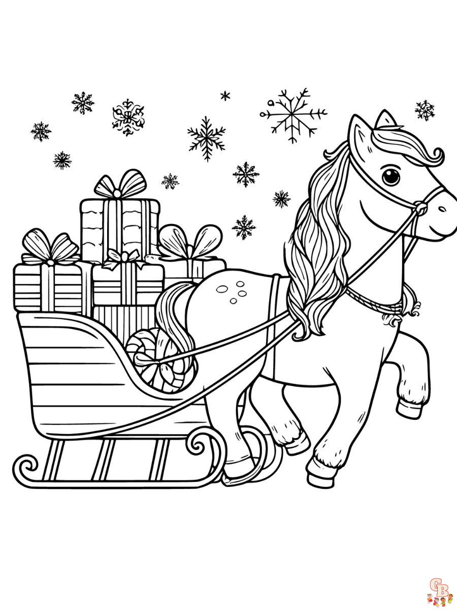 christmas horse coloring page