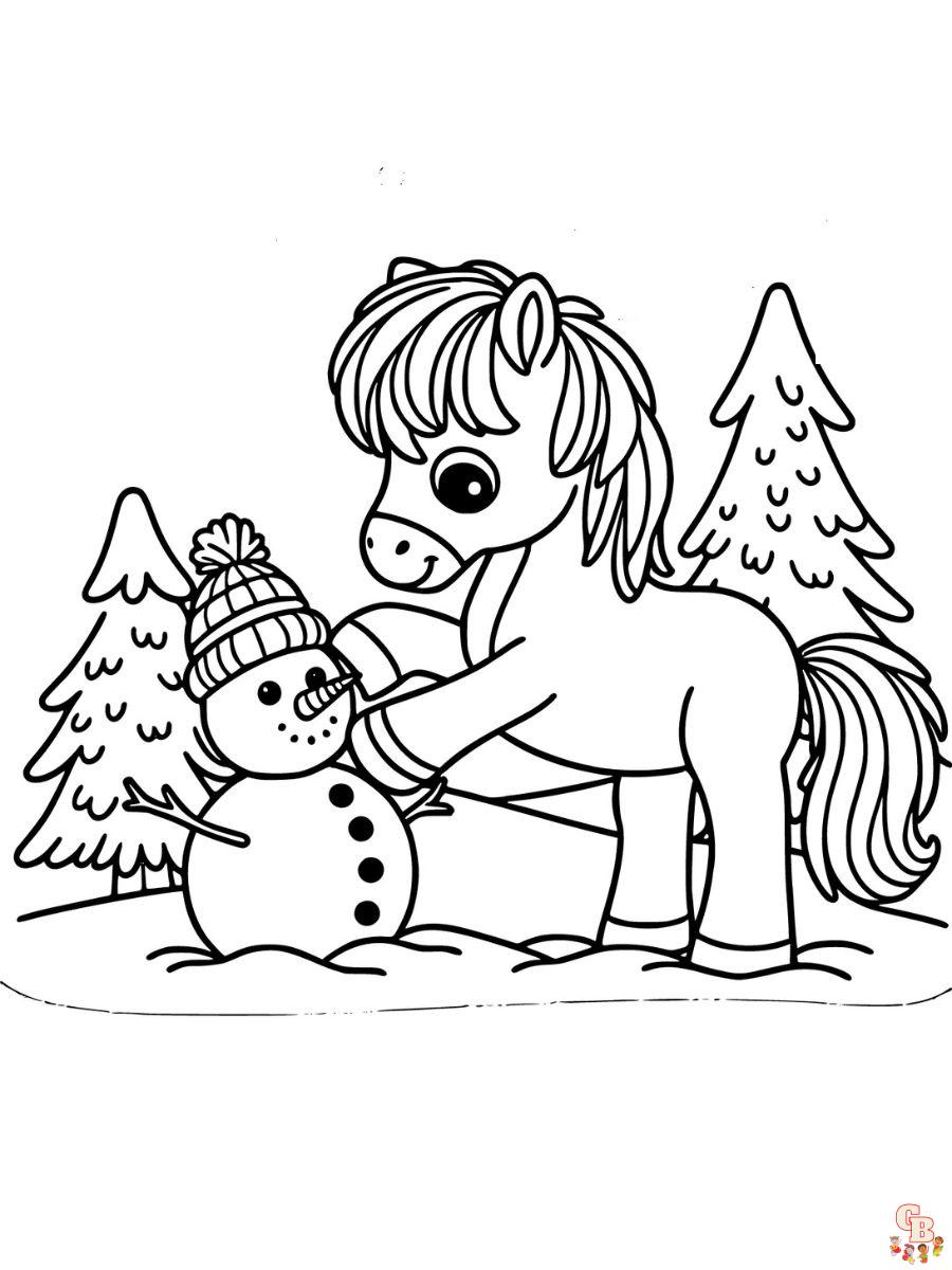 christmas horse coloring pages printable