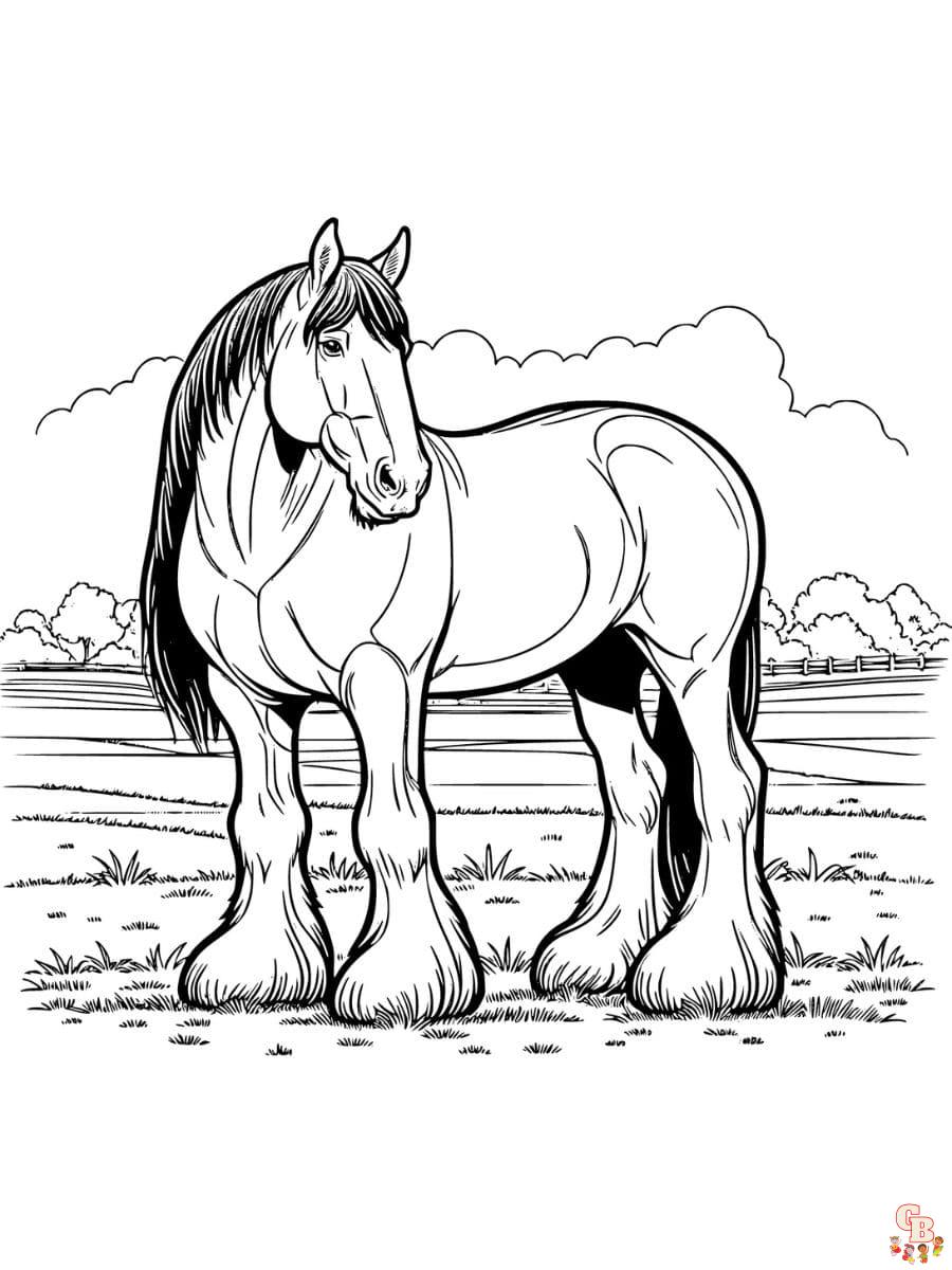 clydesdale horse coloring pages free