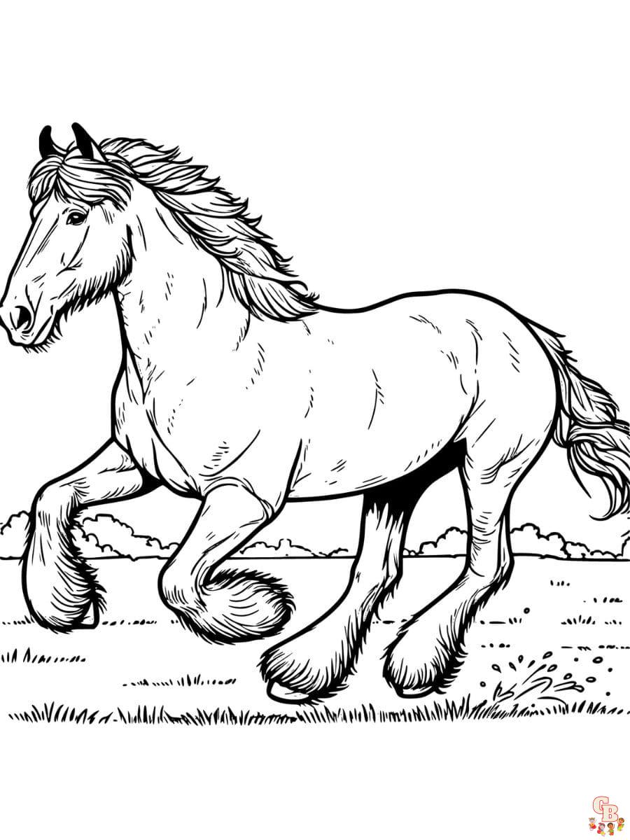 clydesdale horse coloring pages printable