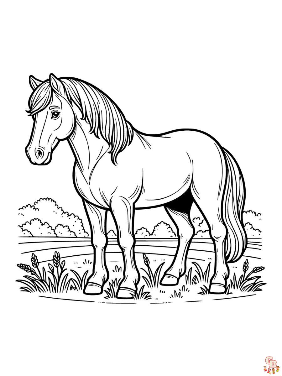 coloring pages horses realistic free