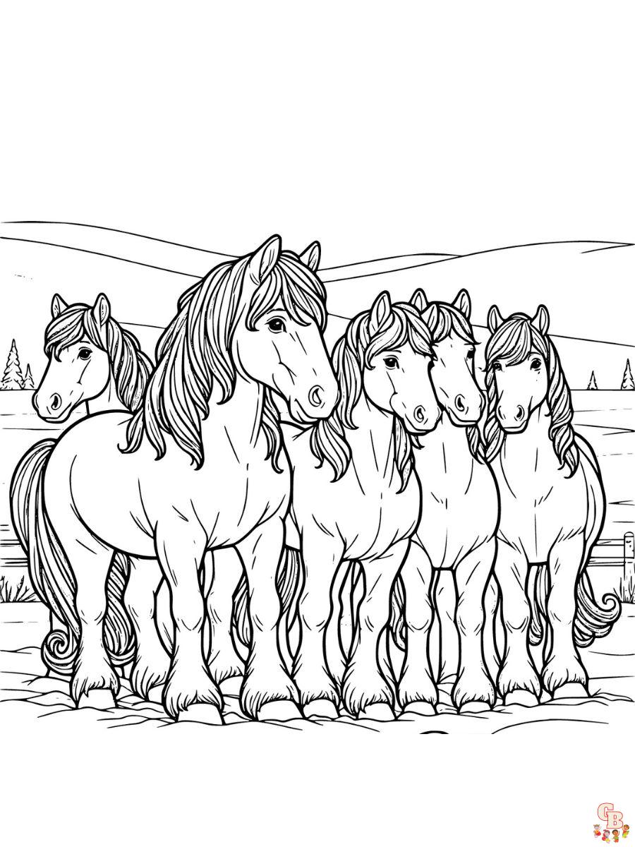coloring pages horses realistic