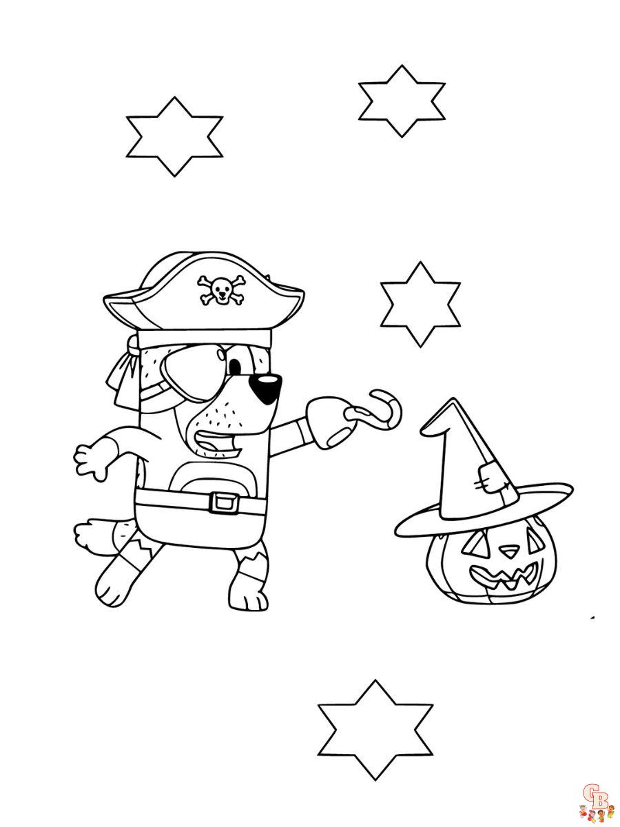 colouring bluey halloween coloring pages