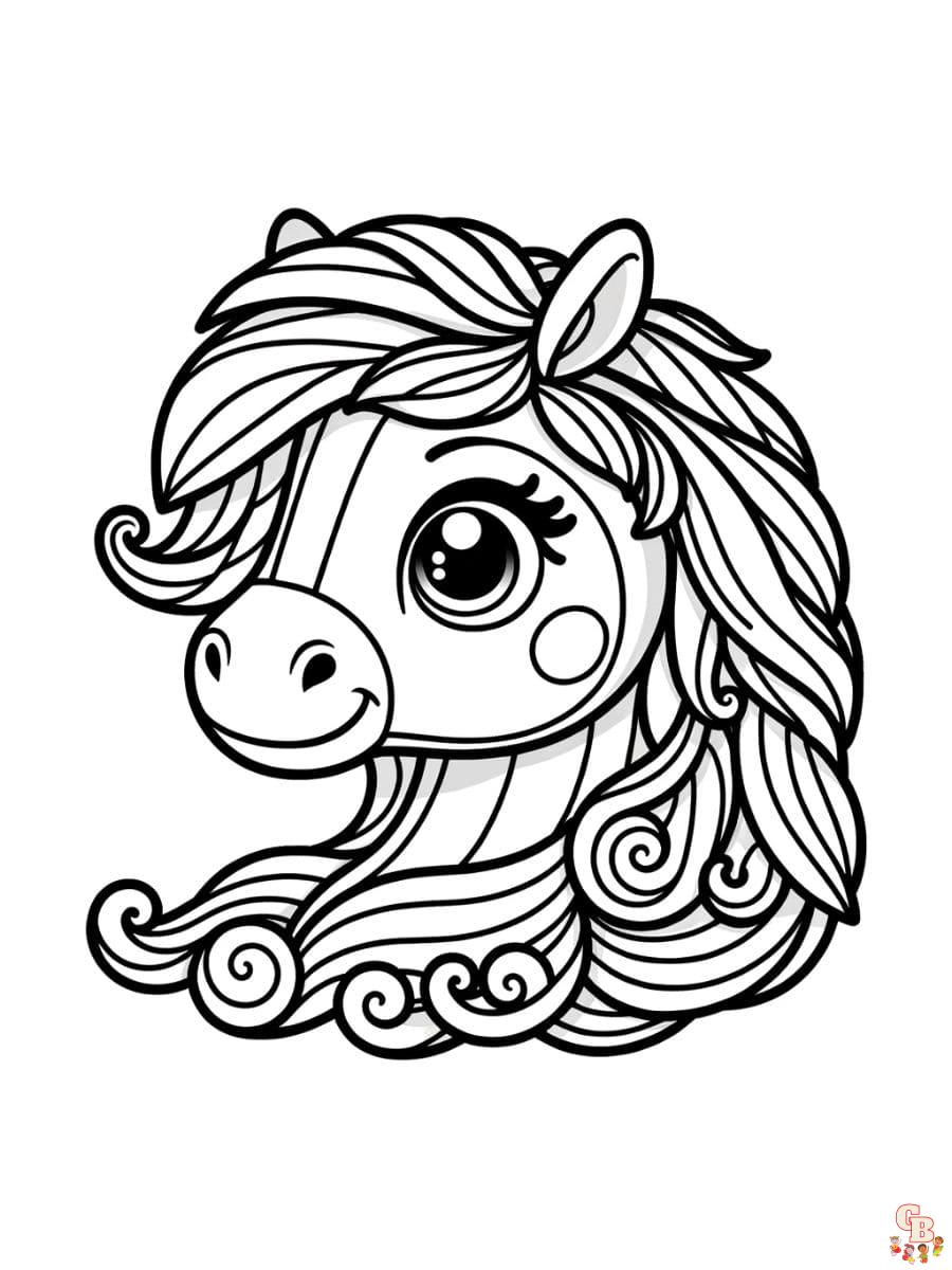 cute horse head coloring pages