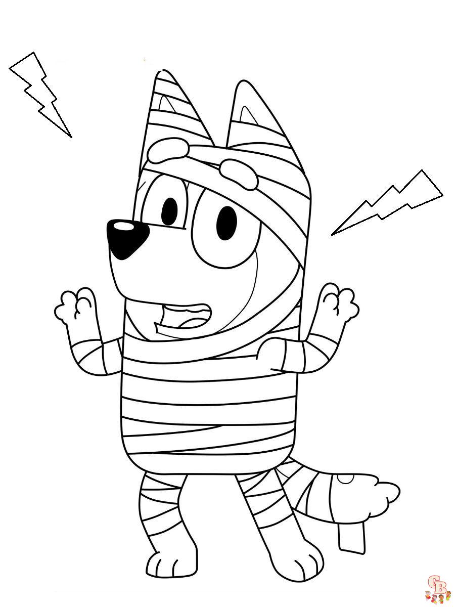 free bluey halloween coloring pages