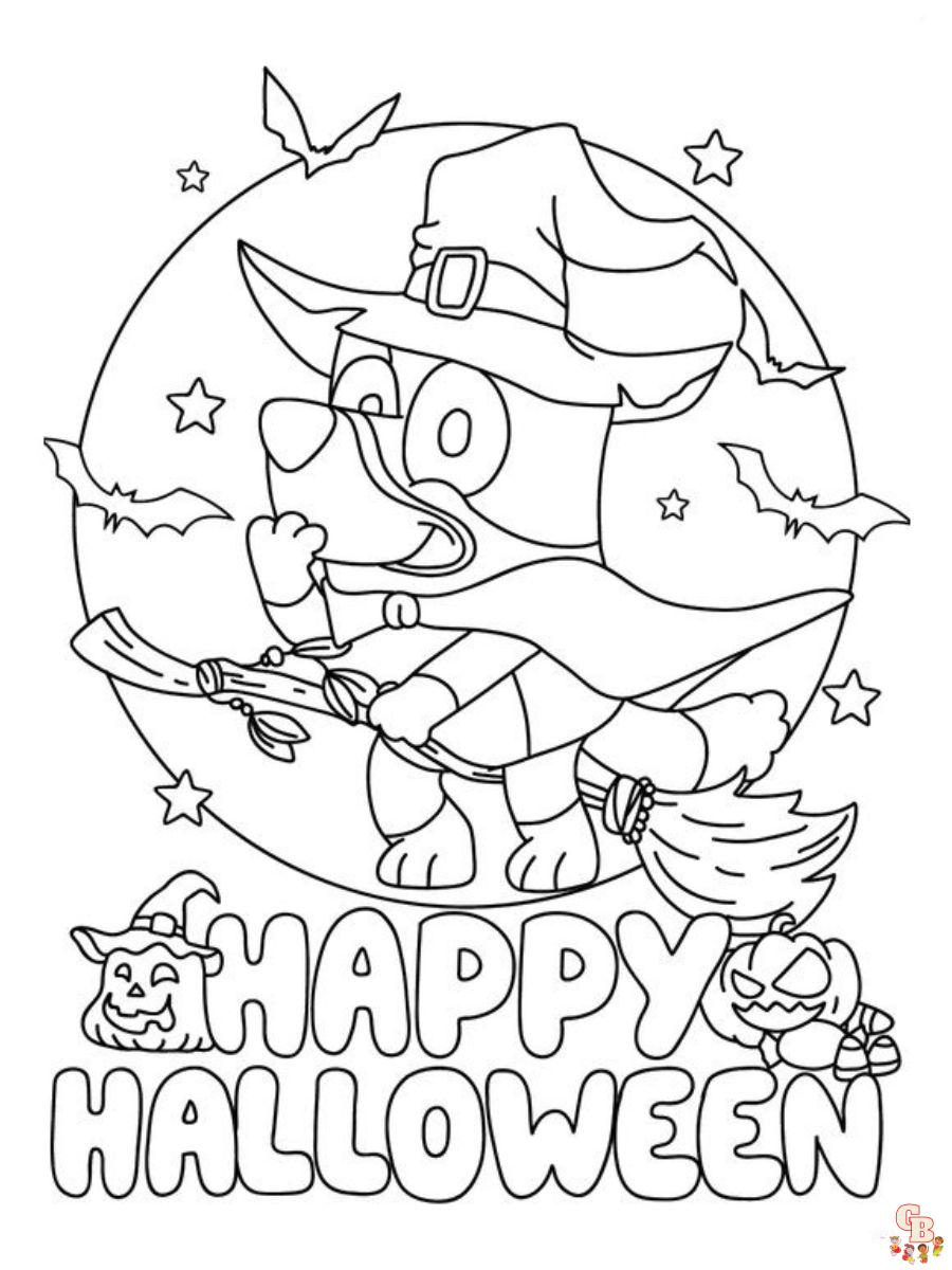 halloween bluey coloring pages