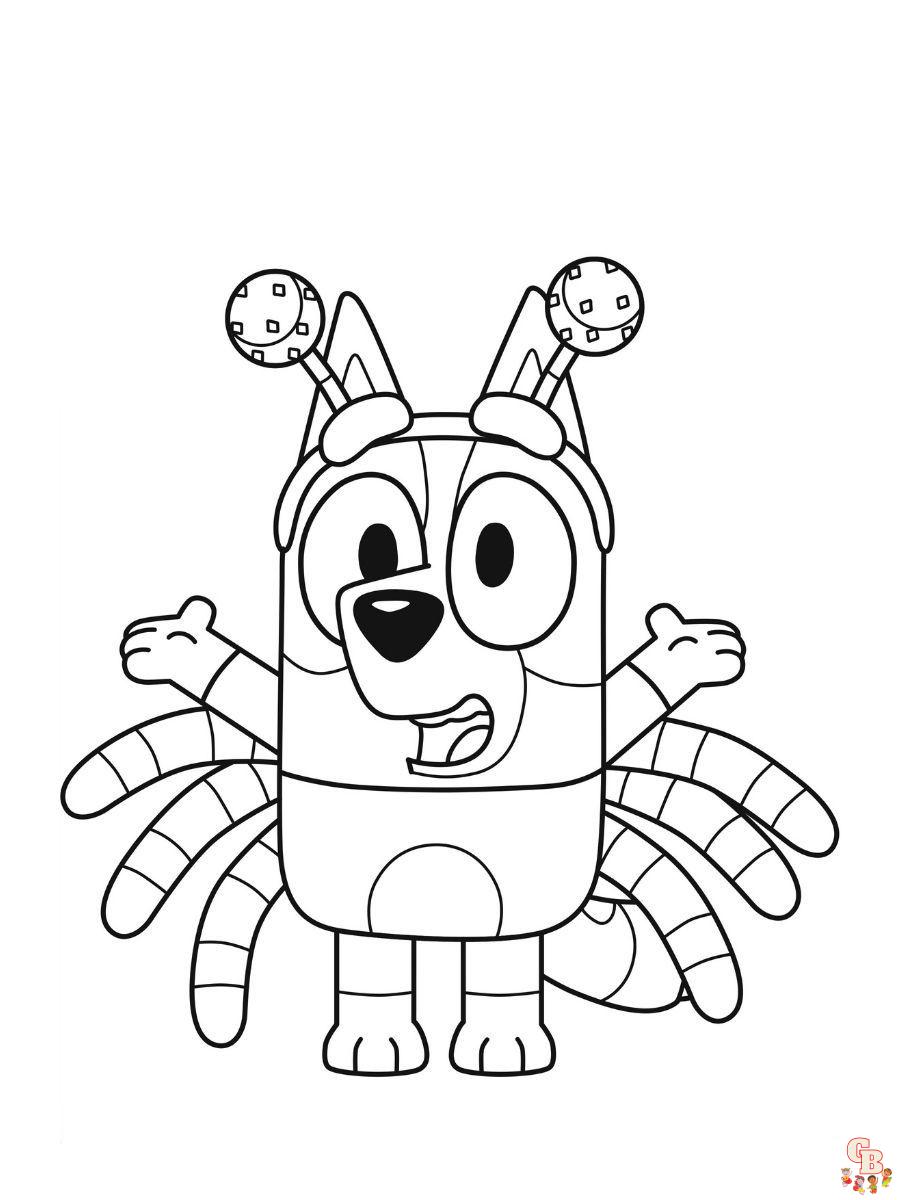 halloween coloring pages bluey