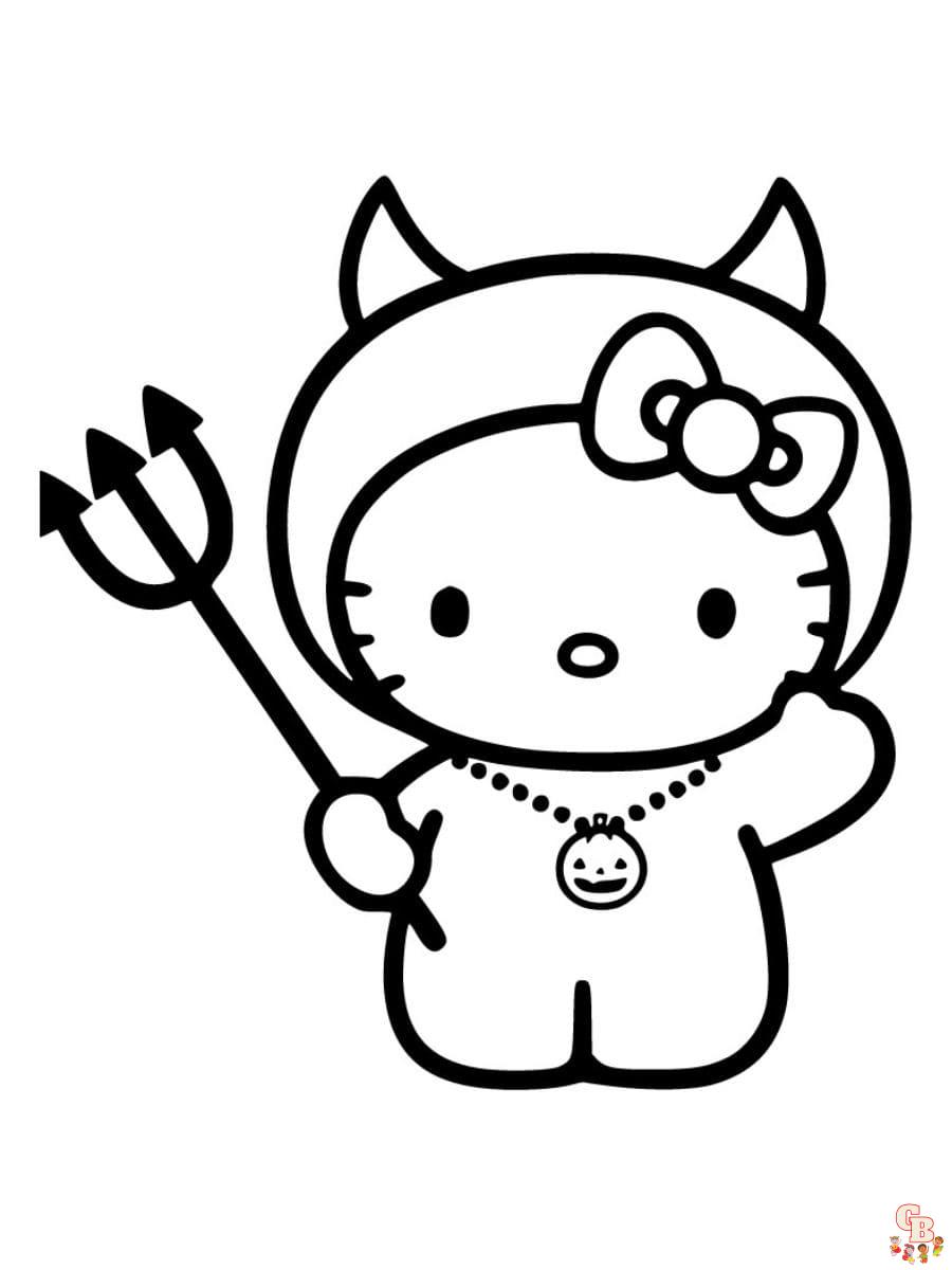 halloween coloring pages hello kitty