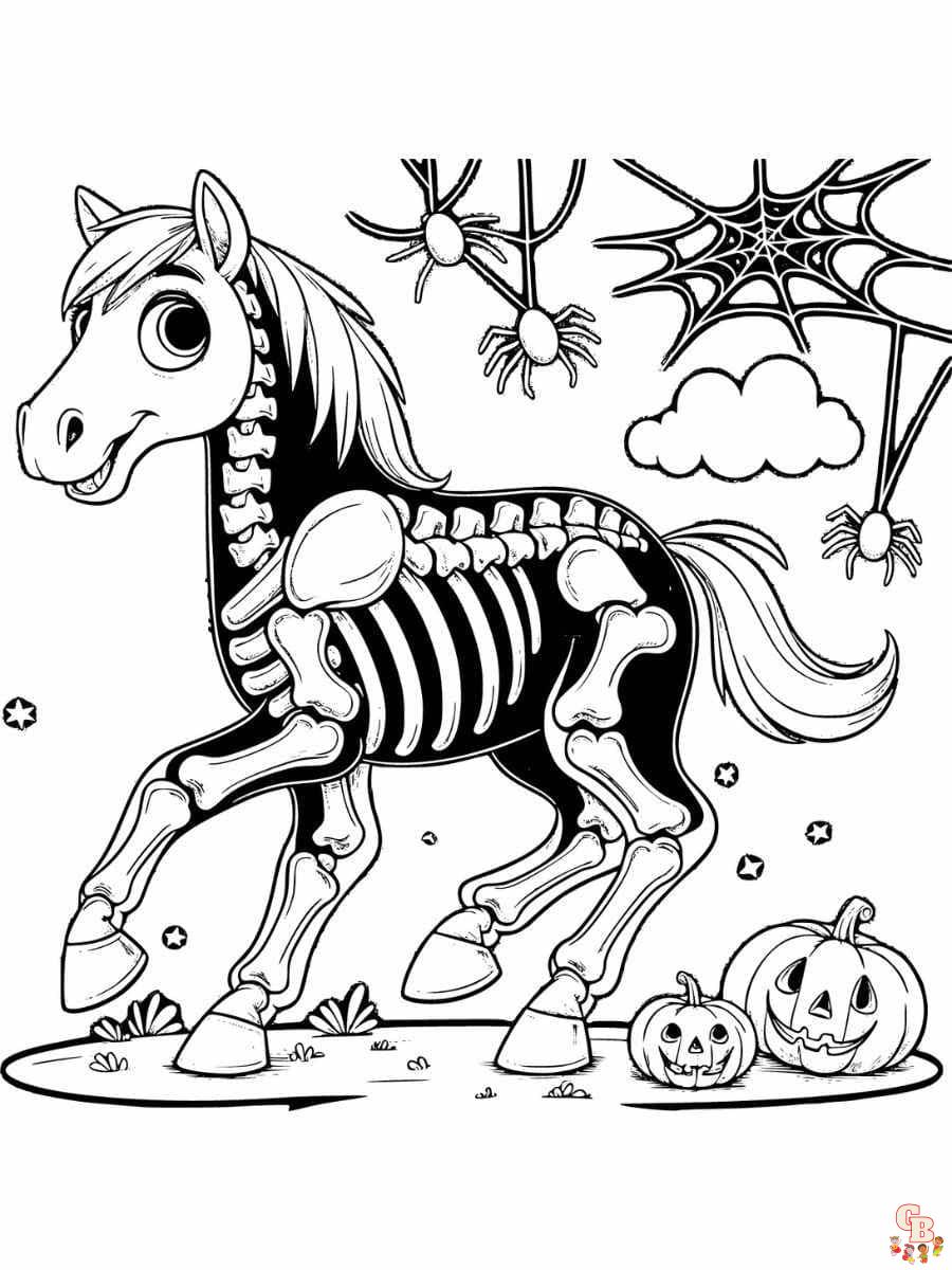 halloween horse coloring page