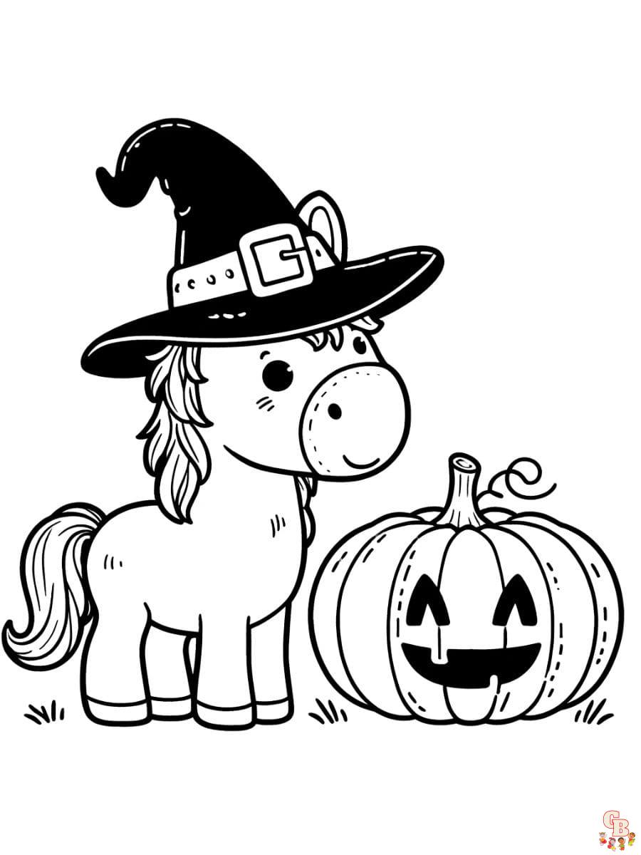 halloween horse coloring pages