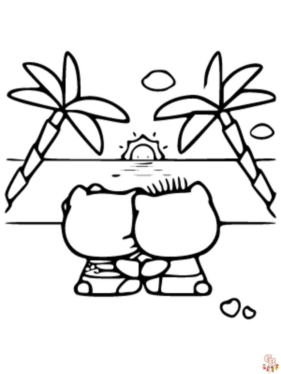 hello kitty and dear daniel coloring page