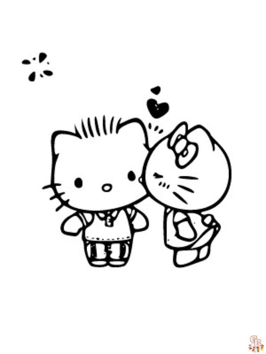 hello kitty and dear daniel coloring pages printable