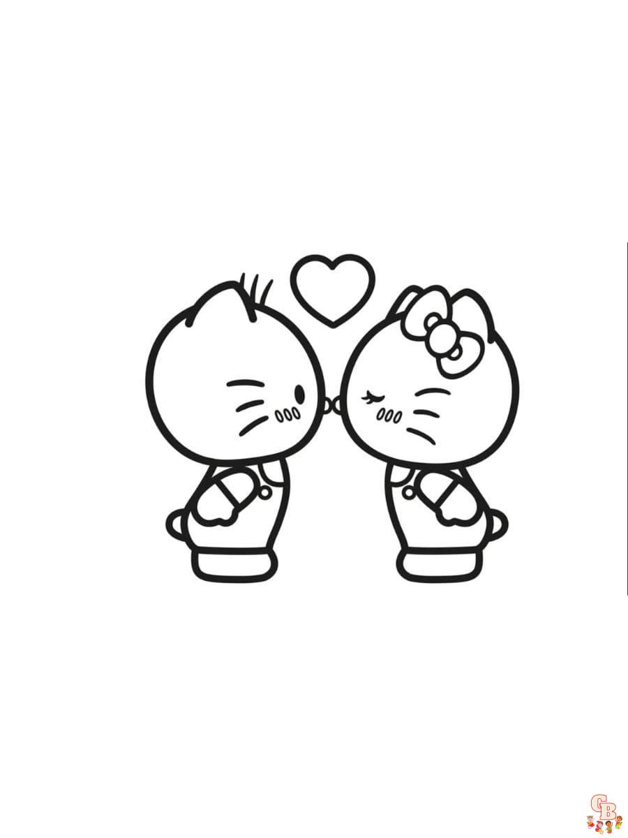 hello kitty and dear daniel coloring pages