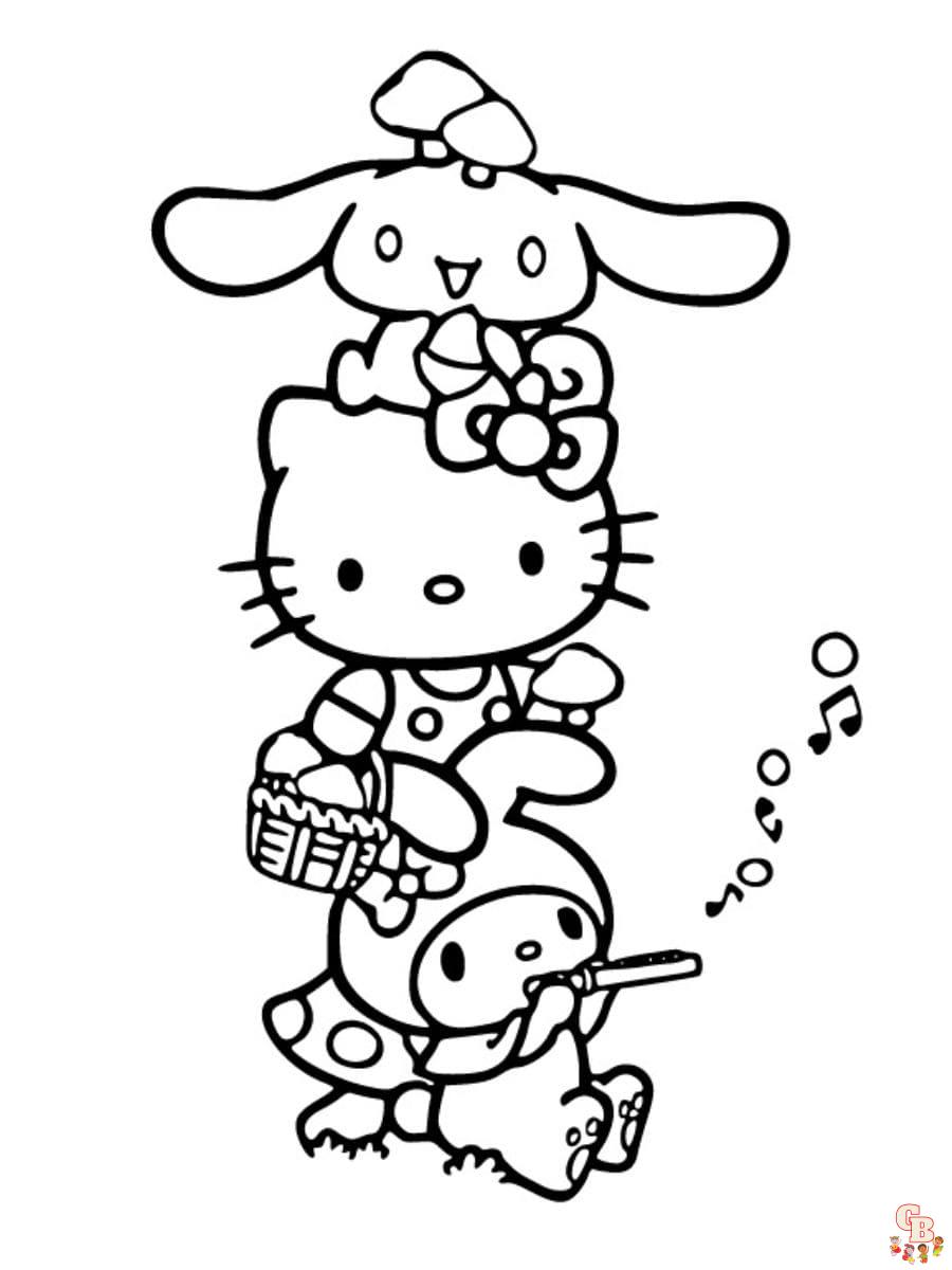 hello kitty and friends coloring pages