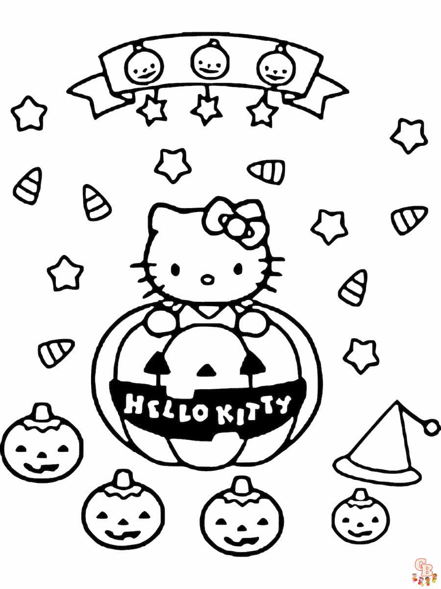 hello kitty and friends halloween coloring pages