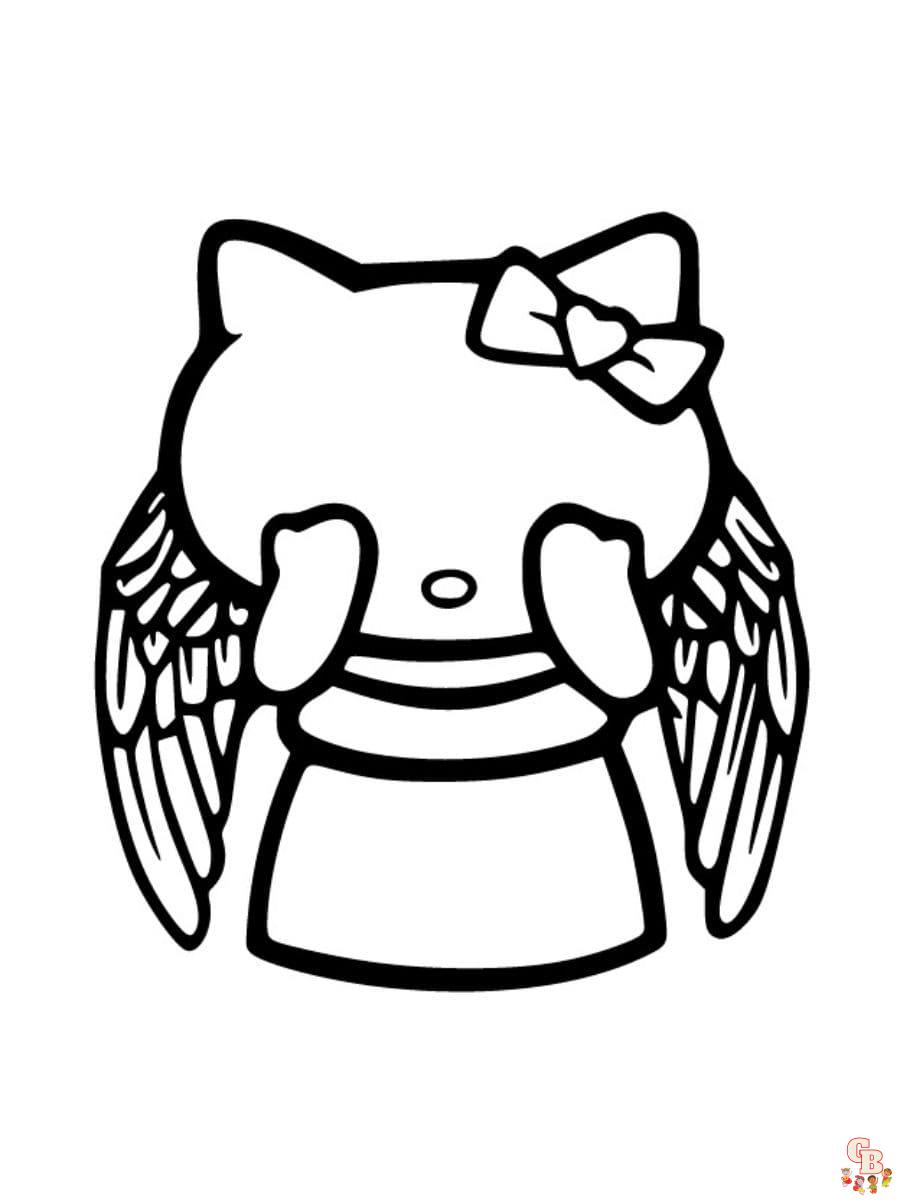 hello kitty angel coloring pages free to print