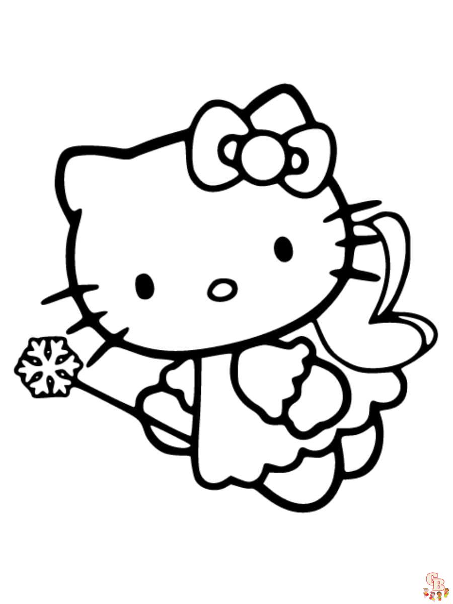 hello kitty angel coloring pages printable