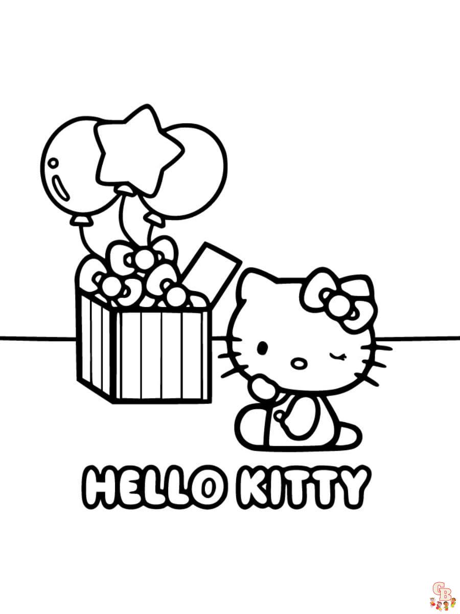 hello kitty birthday coloring pages printable