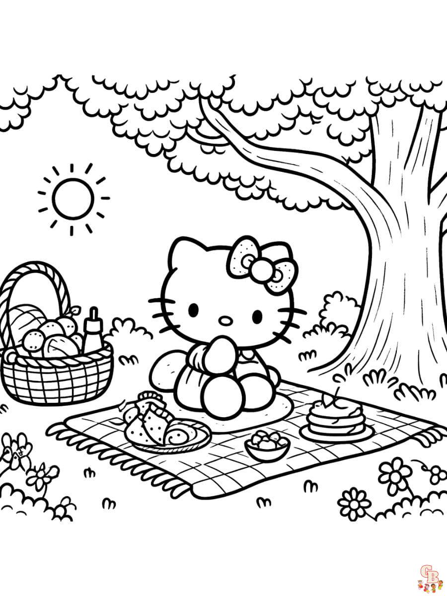 hello kitty coloring pages summer