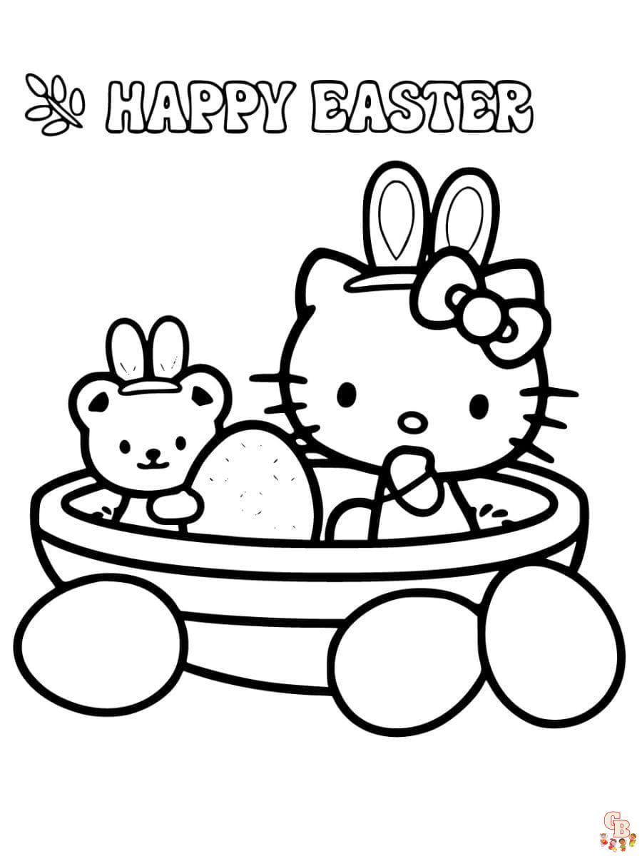 hello kitty easter coloring pages free printable