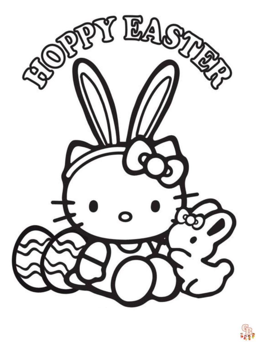 hello kitty easter coloring pages to print free