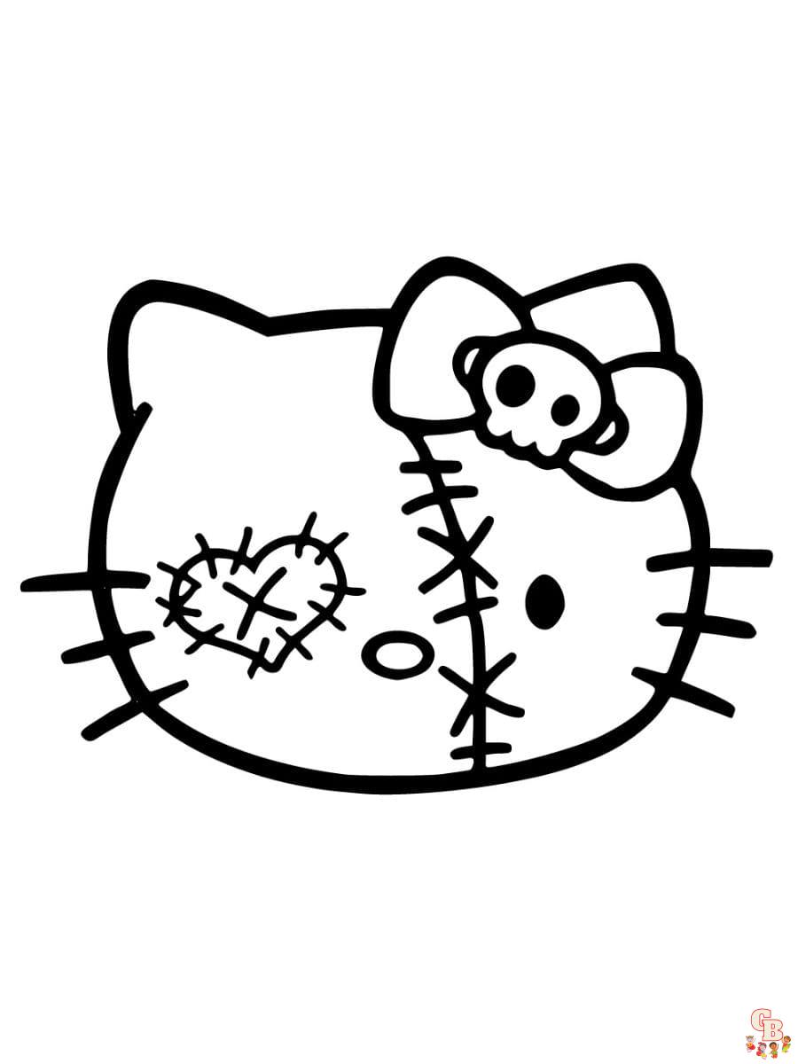 hello kitty face coloring page to print out