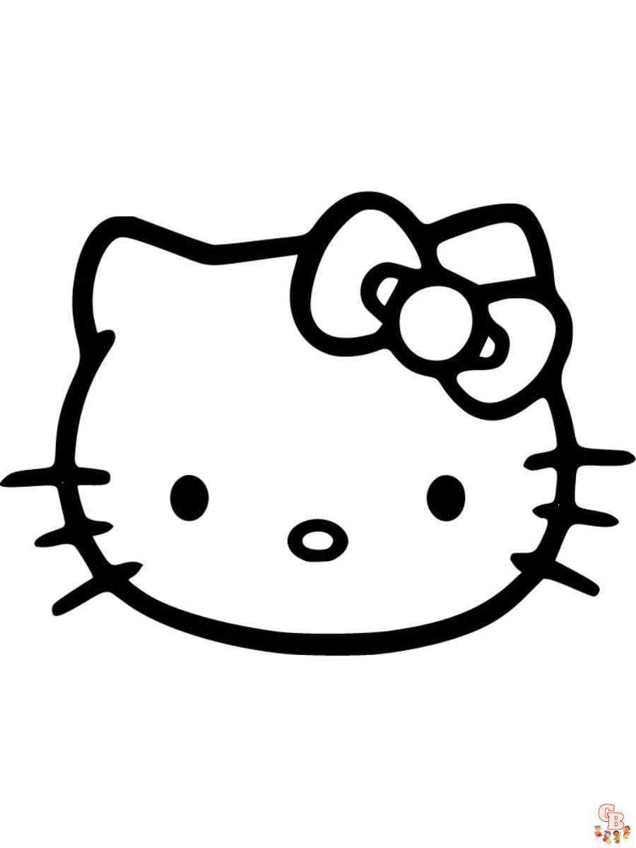 hello kitty face coloring page