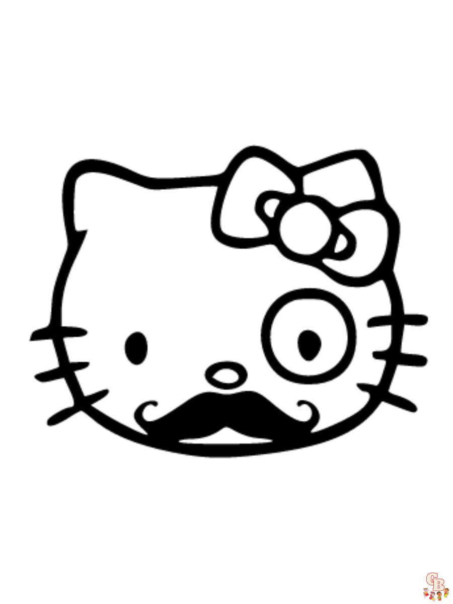 hello kitty face coloring pages free