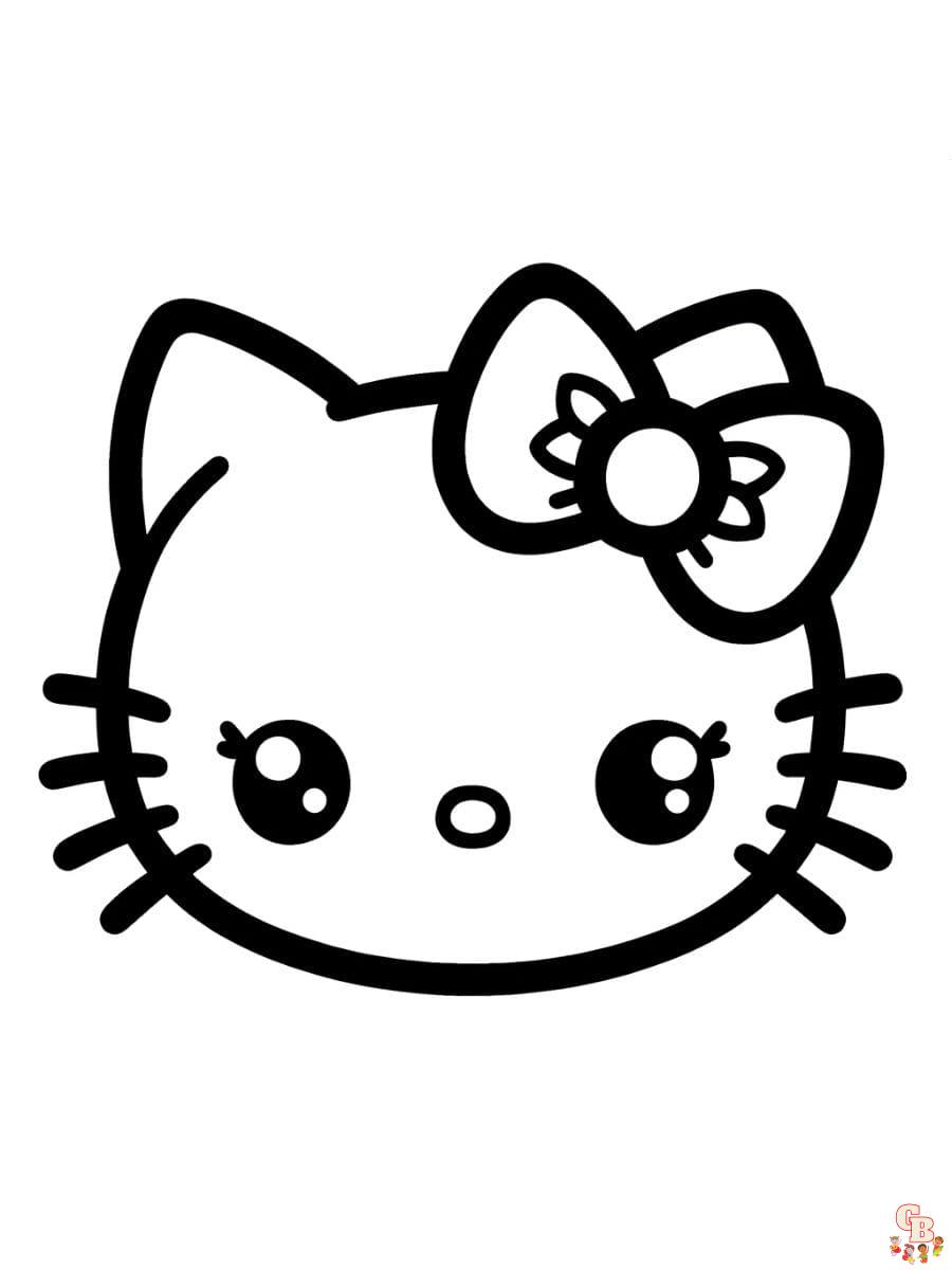 hello kitty face coloring pages to print