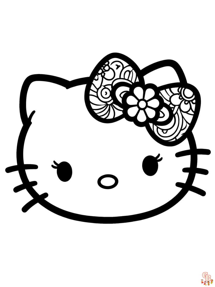 hello kitty face coloring pages
