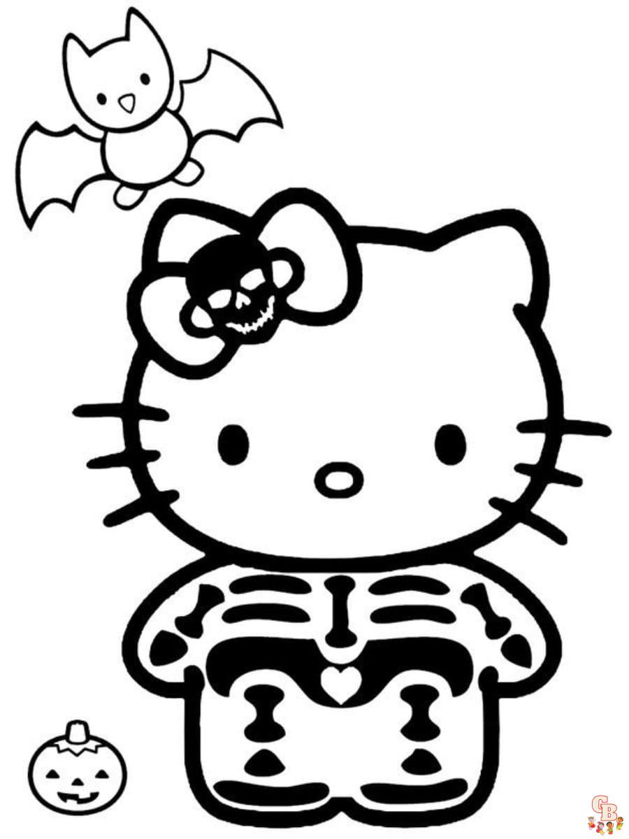 hello kitty halloween coloring pages printable