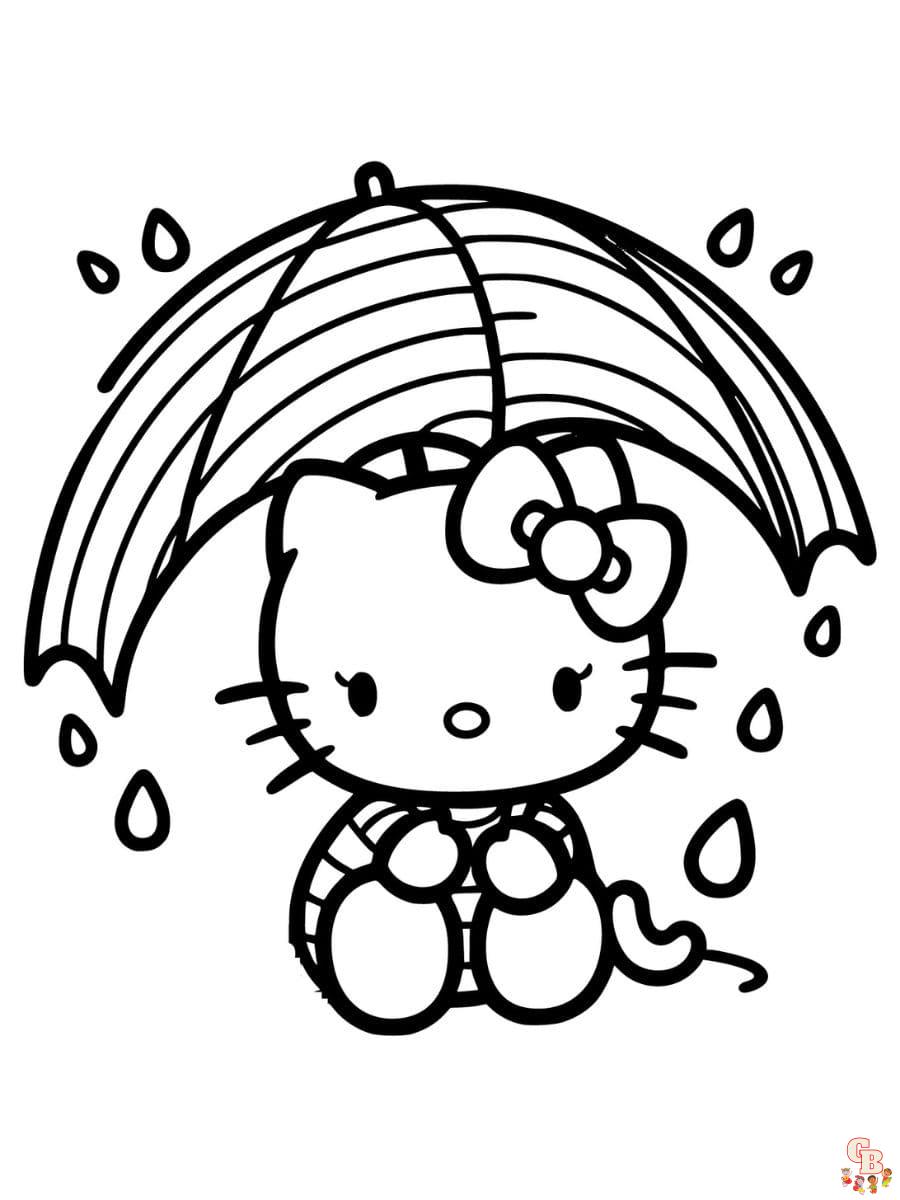 hello kitty rainbow coloring pages simple