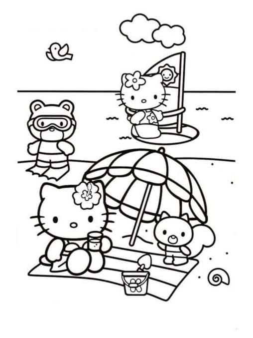 Hello Kitty Summer Coloring Pages - Fun & Free Downloads