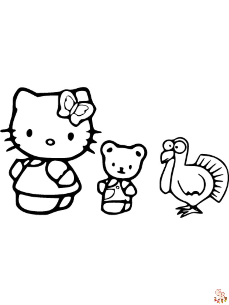 hello kitty thanksgiving coloring pages free printable