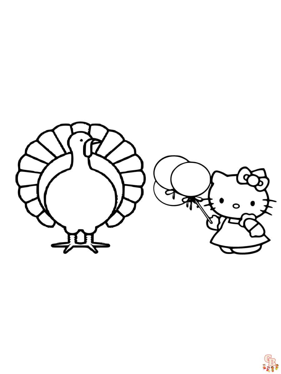 hello kitty thanksgiving coloring pages free