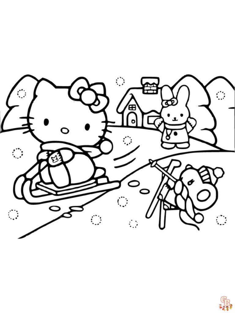 Hello Kitty Winter Coloring Pages - Fun & Free Download