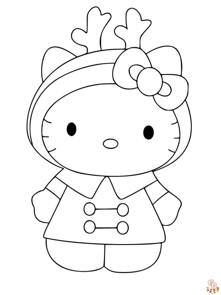 hello kitty winter coloring pages printable