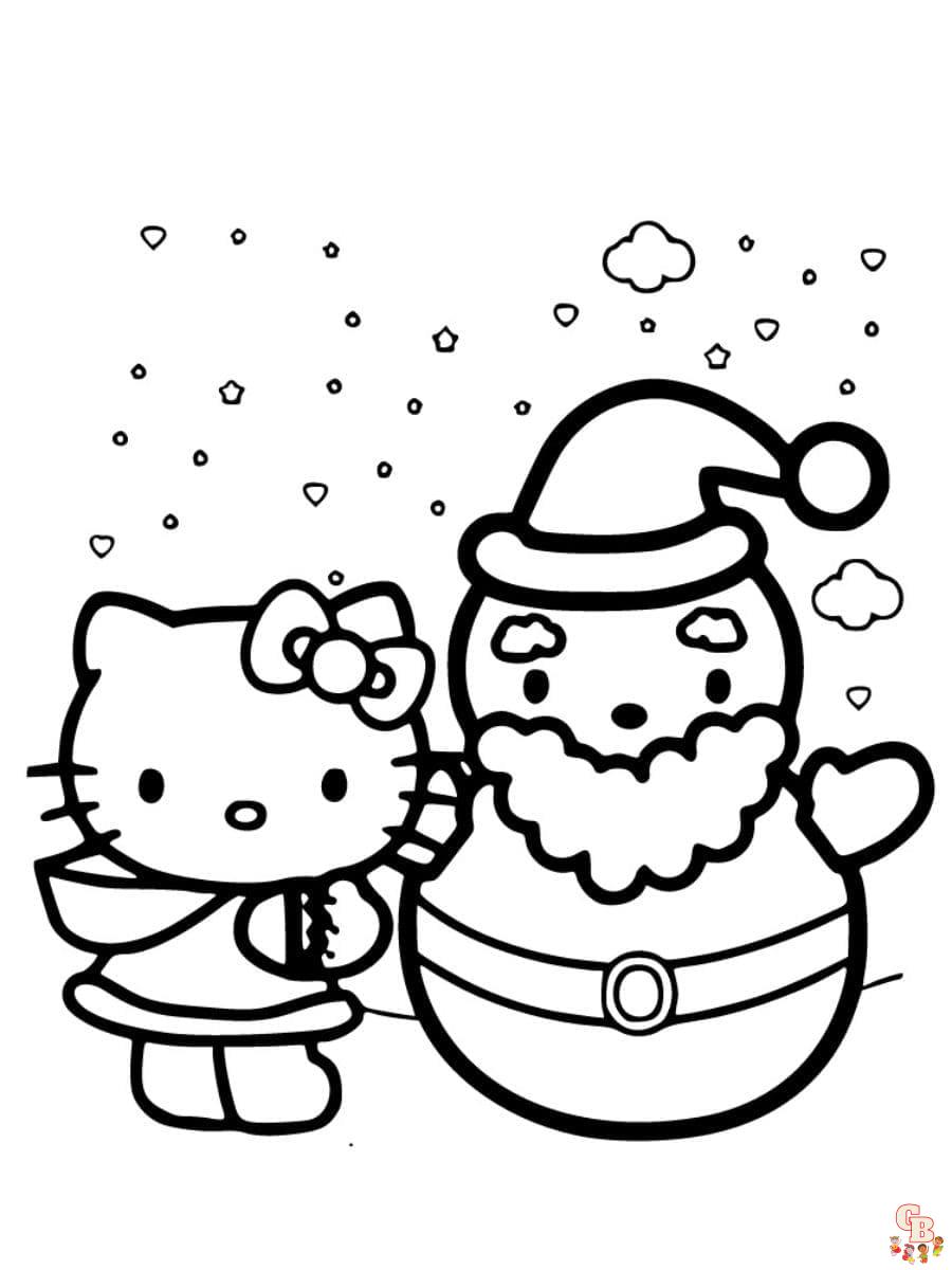 hello kitty winter coloring pages