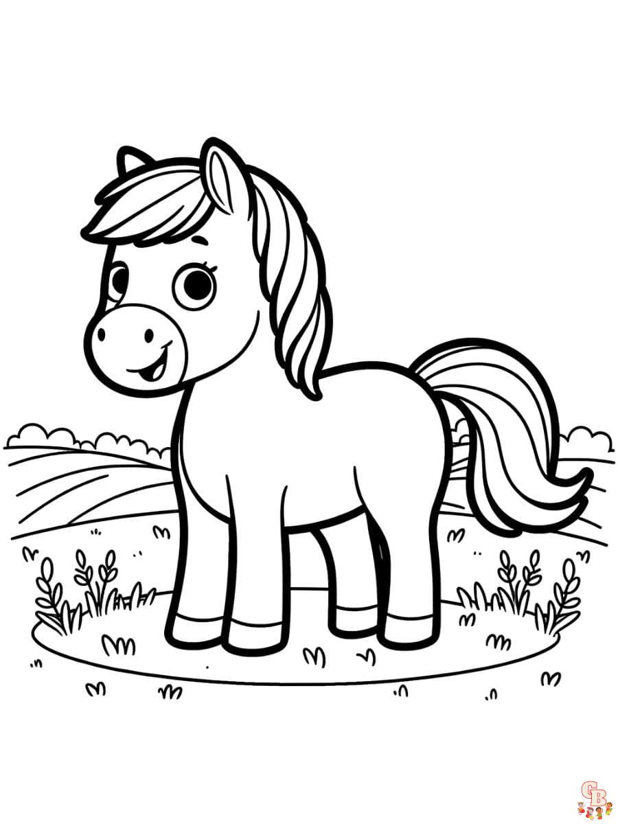 horse cartoon coloring pages