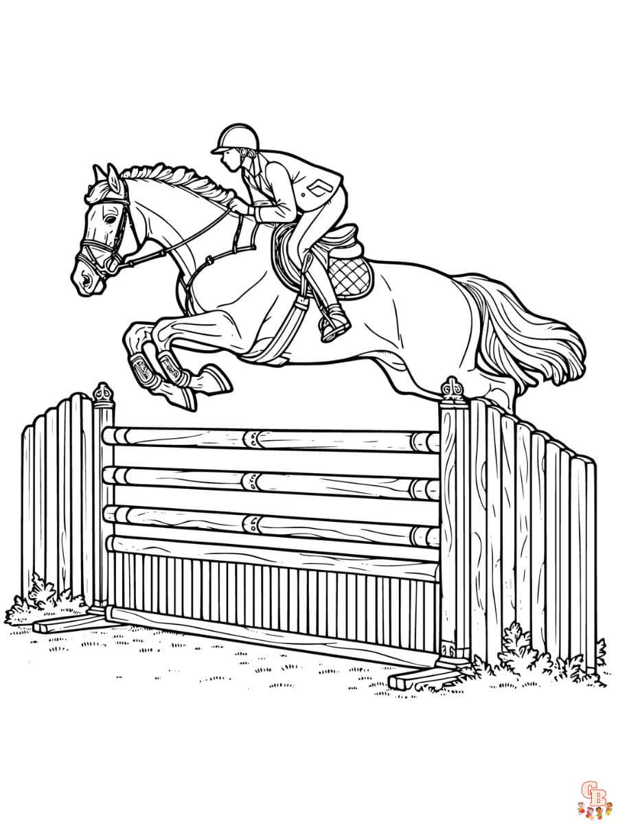 horse coloring pages jumping